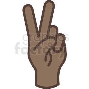 african american hand peace gesture vector icon