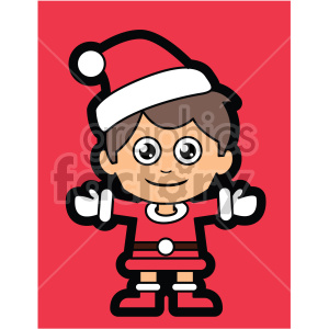 guy dressed in santa claus suit on red background vector clip art