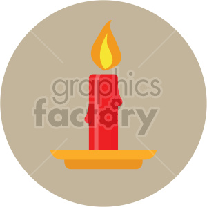 christmas candles on tan circle background icon