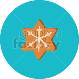 christmas cookie on blue circle background icon