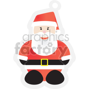 A festive clipart image of Santa Claus, featuring a cheerful depiction with a red suit, white beard, and a red hat.