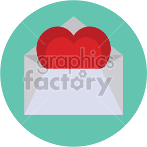 love letter valentines vector icon on circle background