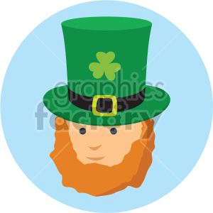 A clipart image of a leprechaun with a green top hat featuring a shamrock, symbolizing St. Patrick's Day.