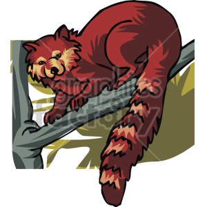 The clipart image shows a lemur, a type of primate, perched on a branch and looking down. The lemur is depicted in a cartoonish style.