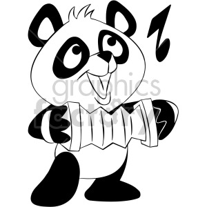 This clipart image features a black and white cartoon panda bear. The panda has a happy and playful expression with a big smile and one eye winking. It appears to be tearing a piece of paper or breaking something with a snap effect next to it, emphasizing the action. The panda is stylized with bold black and white patches typical of panda coloring.