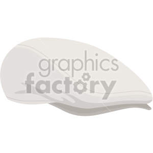 Clipart of a grey flat cap, illustrated in a simple and minimalist style.