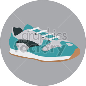 aqua walking shoe on grey circle background