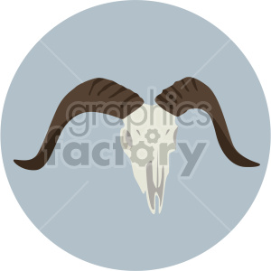 ram skull on circle background