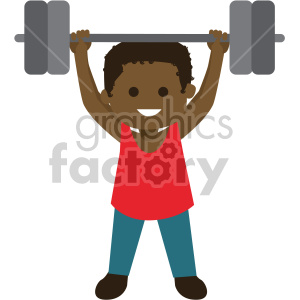 african american boy lifting weights
