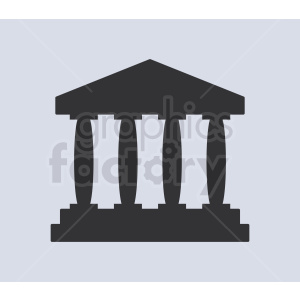An icon representing a classical building with columns, often used to symbolize institutions such as government buildings, courthouses, or museums.
