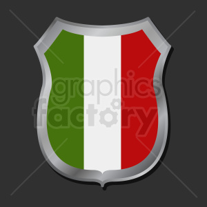 The image shows a shield with the design of the Italian flag. You can see the green, white, and red vertical stripes characteristic of the Italian tricolor on the shield.