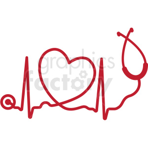 Heartbeat With Heart Stethoscope Svg Cut File Clipart Commercial Use Gif Jpg Png Eps Svg Ai Pdf Dxf Clipart 409226 Graphics Factory