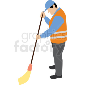 Construction Worker Sweeping