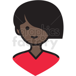 black female avatar vector clipart