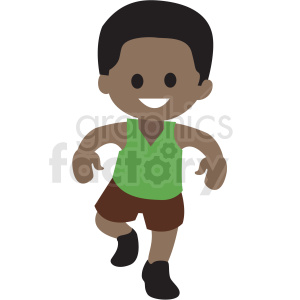 cartoon African American boy dancing