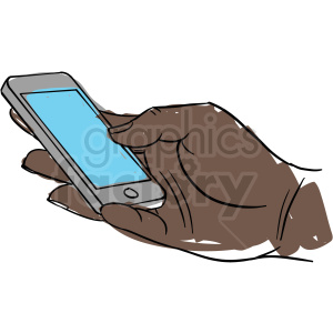 black hand holding cell phone