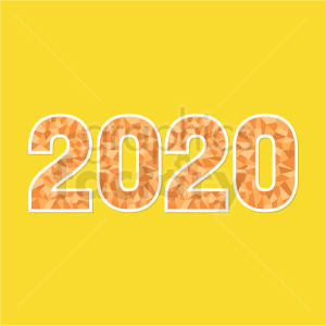 2020 new year clipart yellow background
