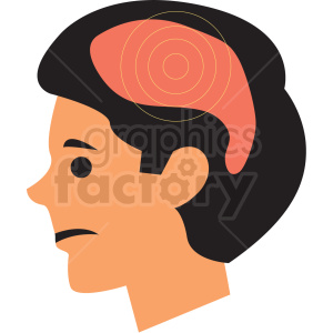 boy with headache vector icon