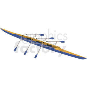 three seater kayak long distance vector clipart