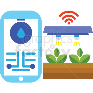 Agriculture wireless mobile climate control system vector icon