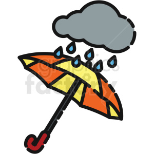 umbrella with rain cloud vector icon