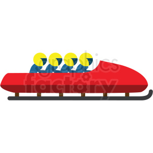 bobsled flat vector icon