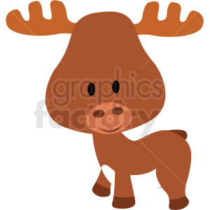 The image is a simple, cartoon-style clipart of a smiling deer with prominent antlers.