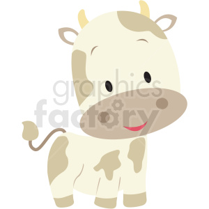 baby cartoon cow vector clipart