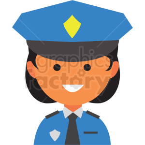 female police icon vector clipart