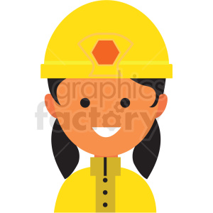 female firefighter icon vector clipart