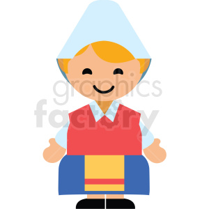 Sweden female character icon vector clipart