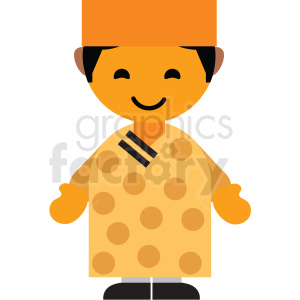 Vietnam male character icon vector clipart