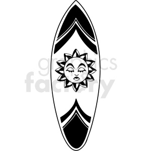 Black And White Surfboard Vector Clipart Royalty Free Gif Jpg