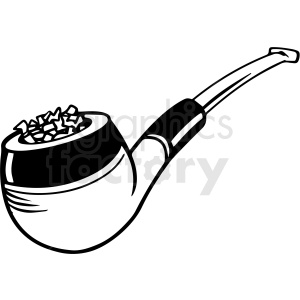 black and white cartoon smoking pipe vector clipart