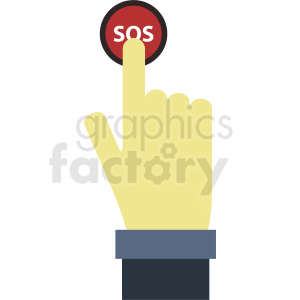 Illustration of a hand pushing an SOS button.