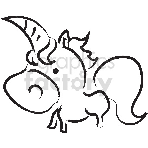 black and white tattoo unicorn vector clipart
