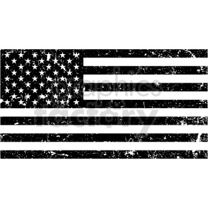 The clipart image displays a distressed texture applied to a monochromatic representation of the United States flag. The flag consists of a field of stars in the upper left corner with alternating horizontal stripes.