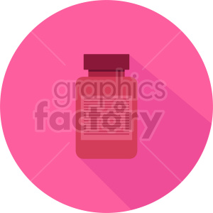 Vector illustration of a medicine bottle on a pink background.