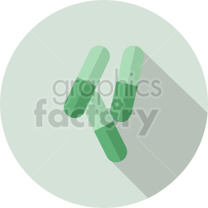 A clipart image of three green capsules or pills on a light green circular background.