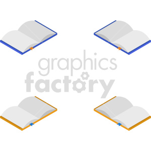 isometric books vector icon clipart 10
