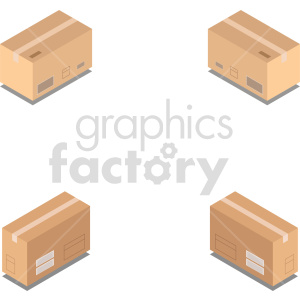 isometric boxes vector icon clipart 6