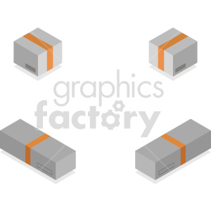 isometric boxes vector icon clipart