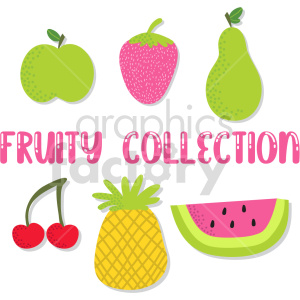 Fruity collection vector clipart