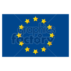 The image is a representation of the flag of the European Union (EU). It features a circle of twelve golden stars on a blue background.