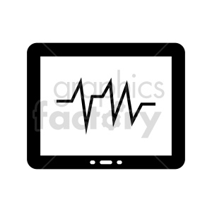 Clipart image of an EKG monitor displaying a heart rate line.