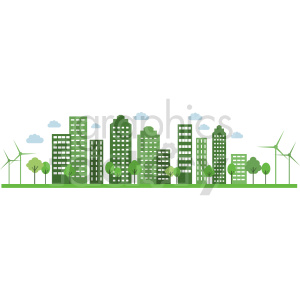 eco friendly city illustration no background royalty free vector