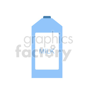 Clipart image of a blue milk carton with the word 'MILK' on it.