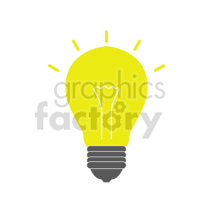 A bright yellow lightbulb clipart representing an idea, with rays emanating from it.