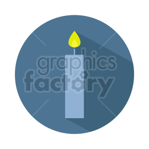 A minimalist clipart illustration of a candle with a flame.