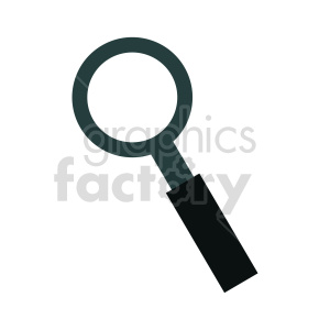 Simple magnifying glass clipart image with a black handle and clear lens.